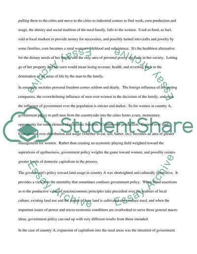 Government Policy: the Agriculture Market