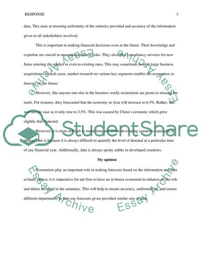 Summarize and response (Corporate Economists Are Hot Again)