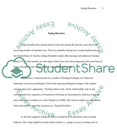 Social Psychological Eating Disorders