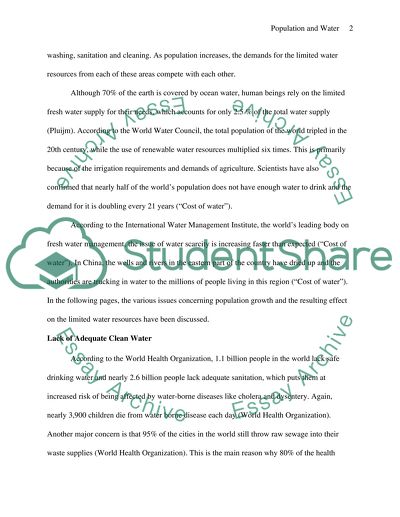 Population Growth and Water Resources