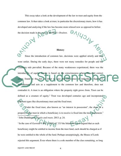 Equity and Trust and Validity Discretionary Trusts