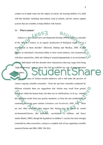 Autistic Spectrum Disorders