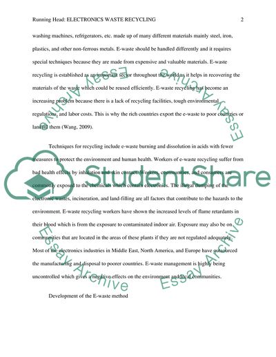 Electronics Waste Recycling System