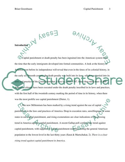 Trend Paper- Current Trend in America to End Capitol Punishment