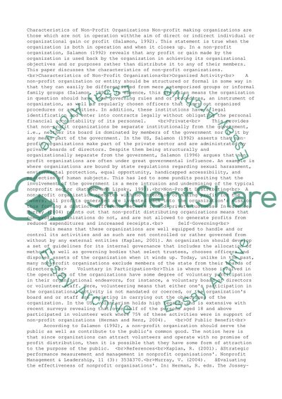 Nonprofit organizations