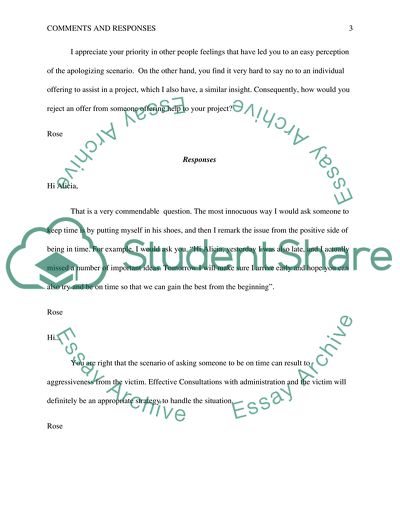 Comments and response