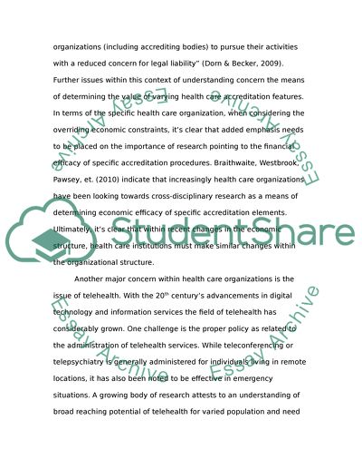 Issues within Healthcare Organizations