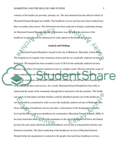 Marketing and Health Care System