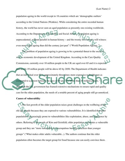 Older Population as a Vulnerable Group