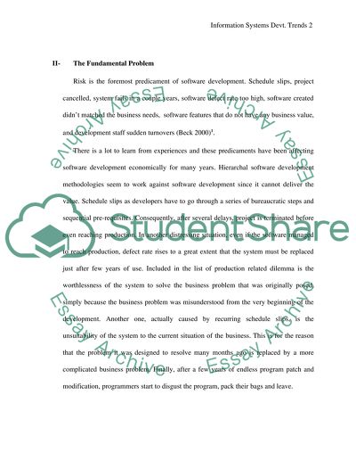 Information Development Trends of Extreme Programming