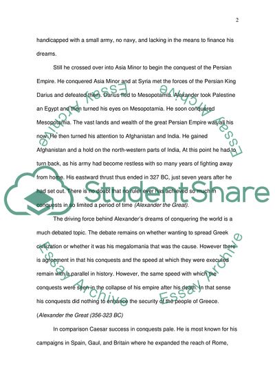 Conquests of Alexander and Julius Caesar