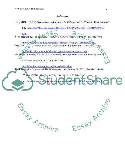 How does DNA relate to you