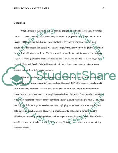 Team Policy Analysis Paper