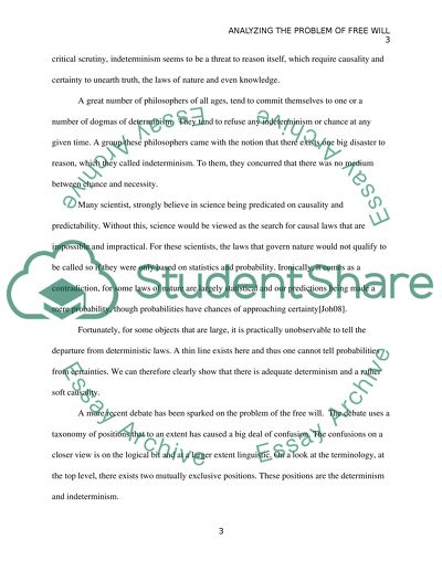 Analyzing the Problem of Freewill