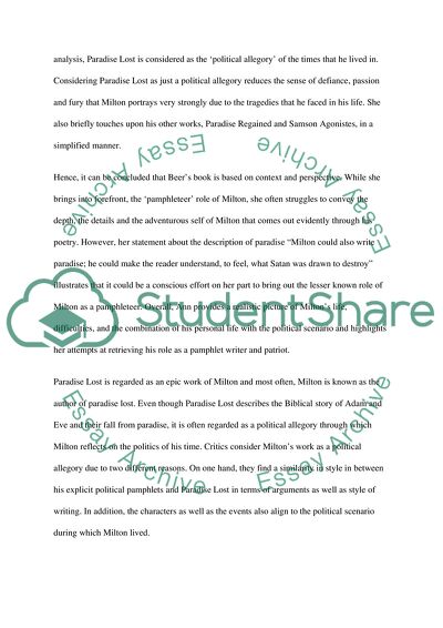 Anna Beer about Milton: Poet, Pamphleteer and Patriot