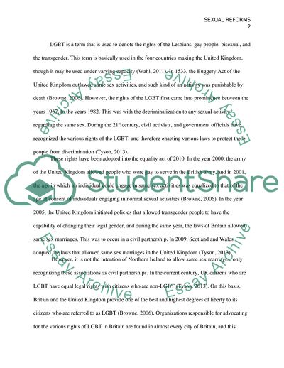 The Sexual Offences Reform in the UK