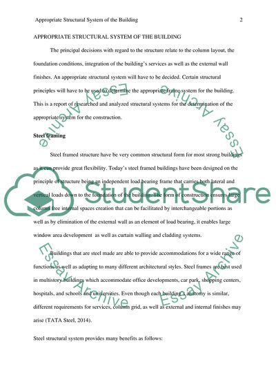 Appropriate Structural System of the Building