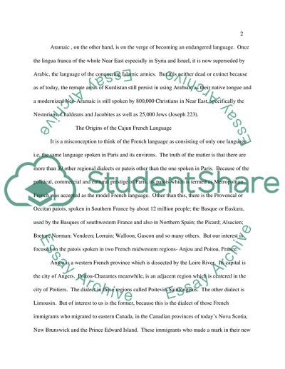 Cajun French Language