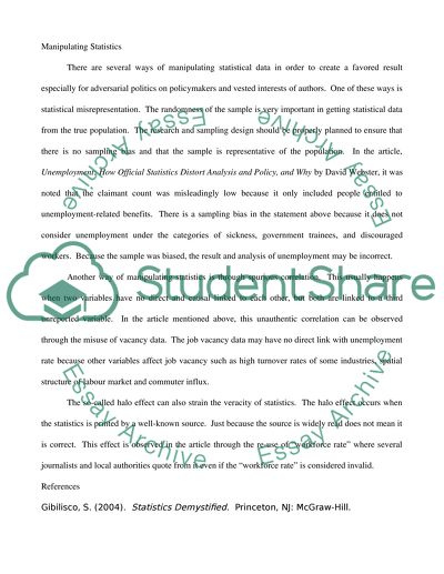 Manipulating Statistics