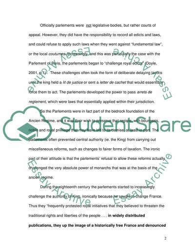 How Far Were The Parlements Responsible For Bringing About An End To The Ancien Regime