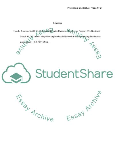 Case Study: Hollywood in India: Protecting Intellectual Property