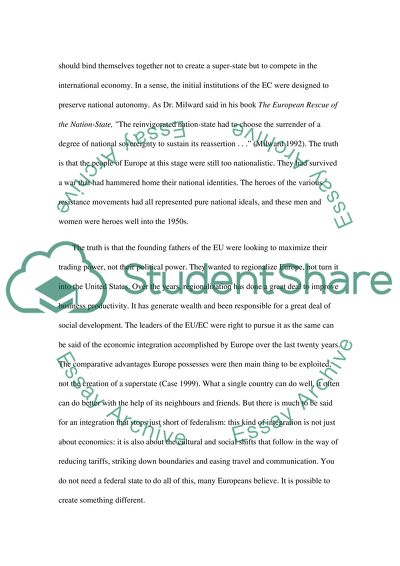 Why Didnt the Member States of the EU create the United States of Europe after the Second World War