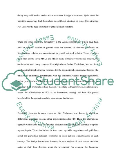 Foreign Direct Investments
