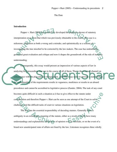 Pepper vs Hart Understanding Precedents