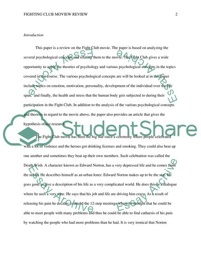 Psychological Concepts of the Fight Club Movie