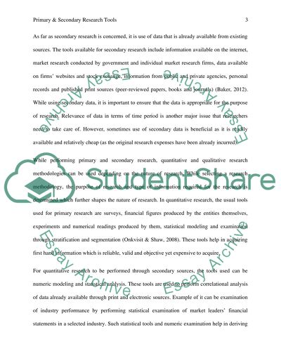 Merits and Demerits of Primary and Secondary Research Tools