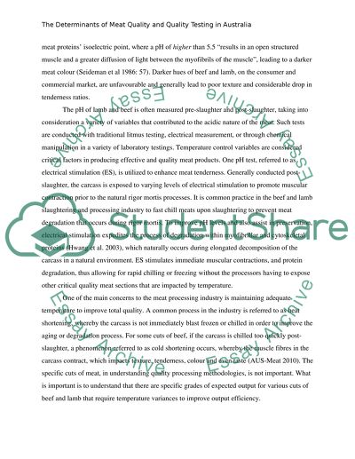 Determinants and testing of meat quality