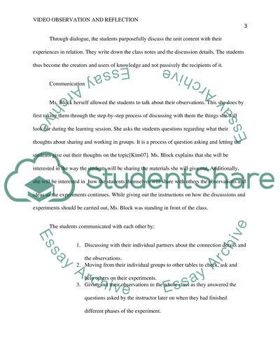 Video Observation and Reflection