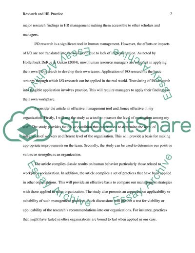 Gap between Input-Output Research and HR Practice