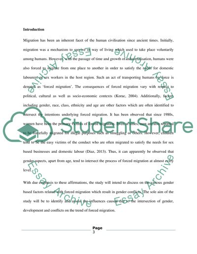 The Intersection of Gender, Conflict and Development Shape Patterns of Forced Migration