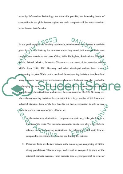 Effect of Corporations Moving Jobs Overseas on the Economy