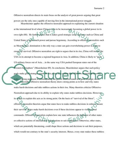 Offensive-Neorealism as the International Political Theory