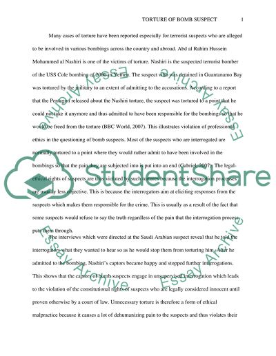 Torture of bomb suspect