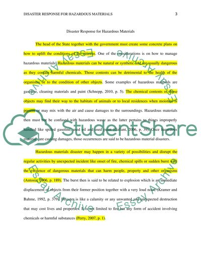 Disaster Response for Hazardous Materials