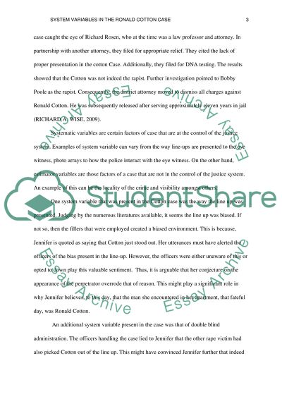 System Variables in the Ronald Cotton Case