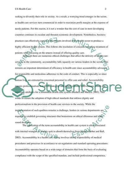 US healthcare as a business