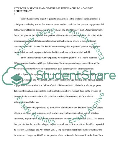 The Impact of Parental Involvement on Academic Performance of Children