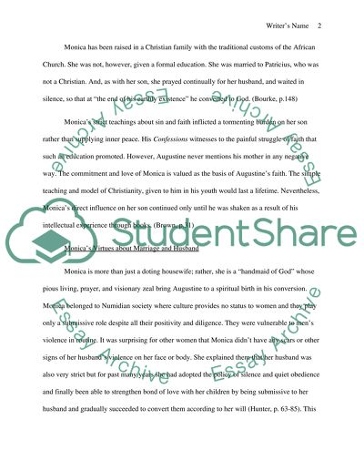 Augustines Tribute to his Mother Monica