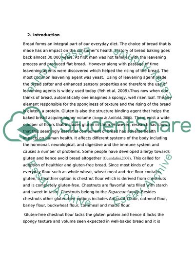 Analyses of characteristics of bread made from chestnut flour using standard method