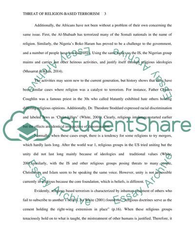 Threat of Religion-Based Terrorism