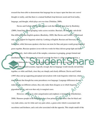 Linguistic Relativity: Is Knowledge Language or Vice Versa