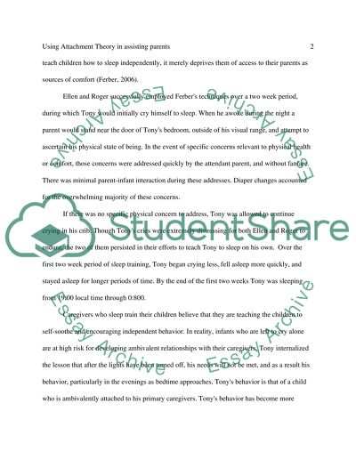 Using attachment theory in assisting parents and infants engaged in stressful interactions