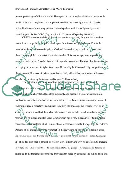 How does oil and gas market effect on world economic