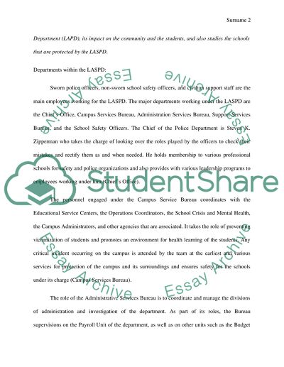 Work of Los Angeles School Police Department