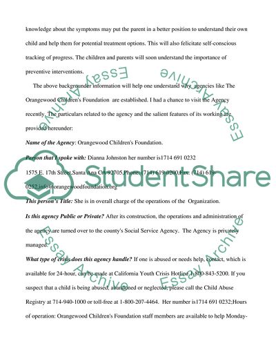 Analysis of Orangewood Childrens Foundation Working