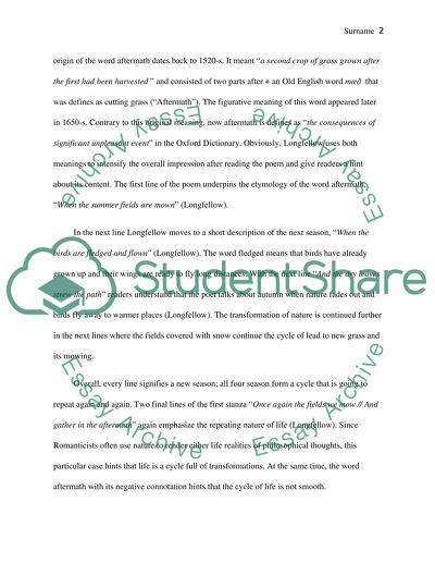 Analyzing of Aftermath by Henry Longfellow